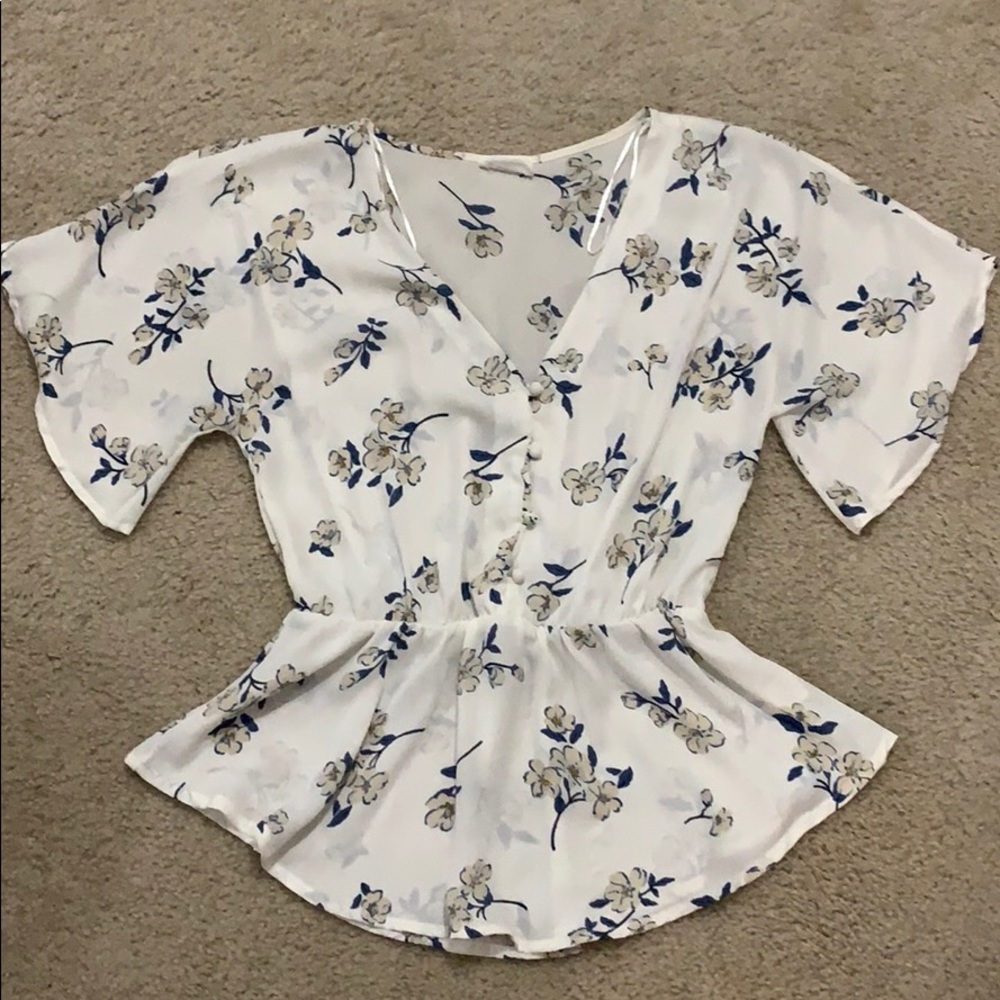 White flower blouse